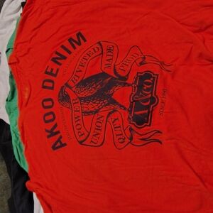 AKOO Denim Red Graphic T-Shirt
